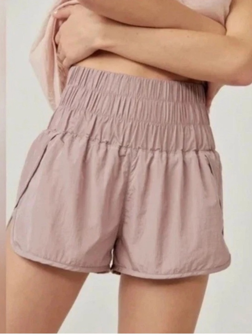 Free People Movement High Waist THE WAY HOME Short Women's  XS Mauve Rose Pink